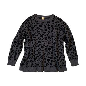 Faded Glory grey & black leopard print sweater